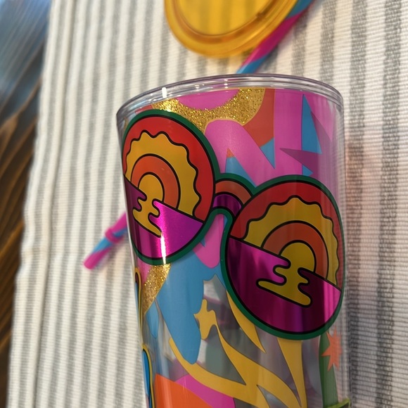 2023 Starbucks X Tim Singleton Colab Retro Glitter Cold cup in Venti 24oz. - Picture 12 of 13